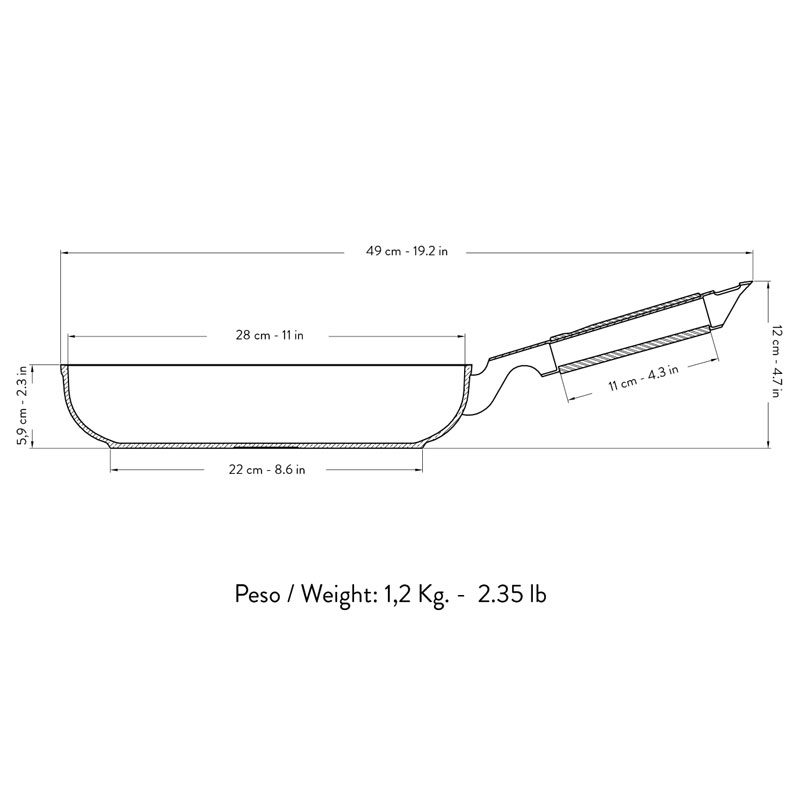 PFAS-freie Bratpfanne 28 cm. mit Ecoshield Antihaftbeschichtung von Primecook